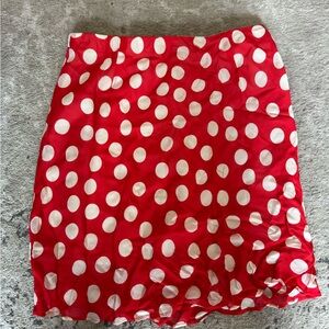 JCrew Polka Dot Red Skirt